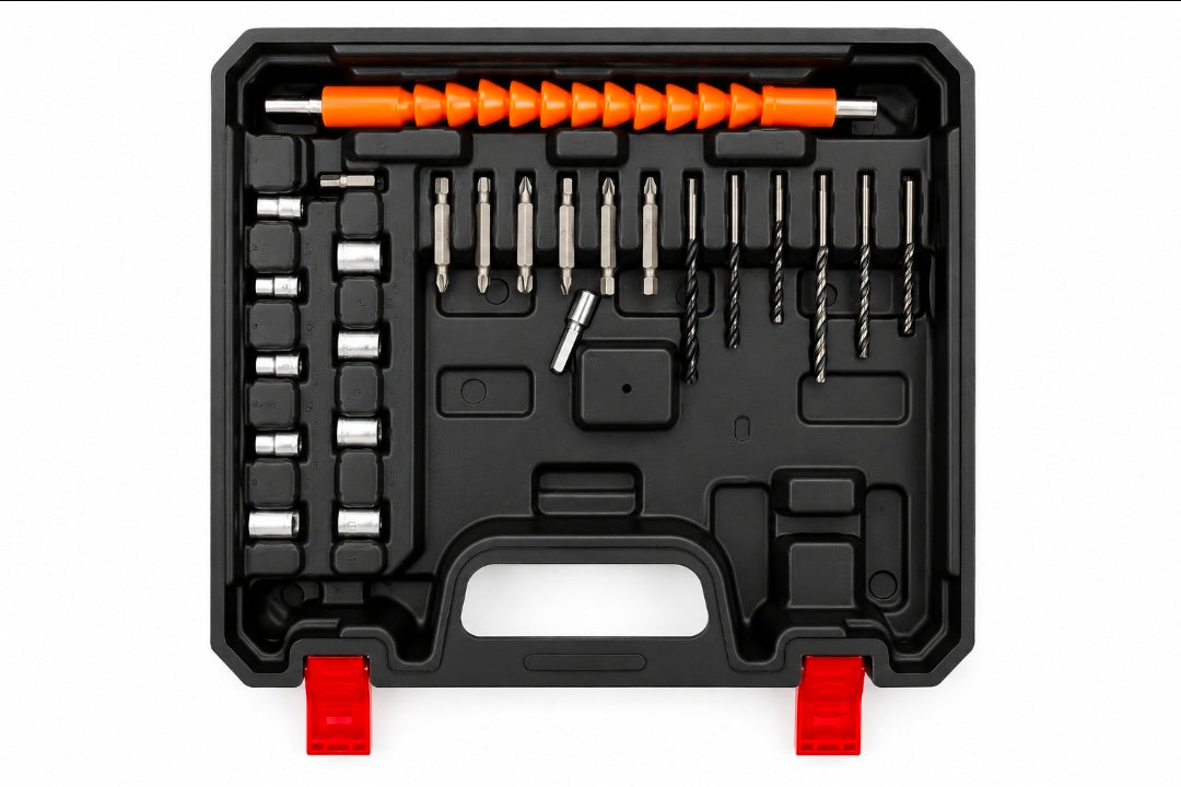 FENDITOOLS 21V Cordless Drill Driver 10mm | 30Nm Torque | 24PCS Accessories Kit