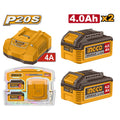 INGCO 20V 2x4.0Ah Battery + 4A Charger Set FBCPK2013