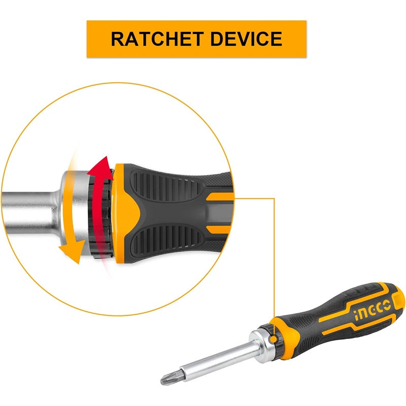 INGCO 8 PCS in 1 Ratchet Screwdriver AKISD0808