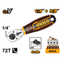 INGCO 1/4" & 3/8" Stubby  Ratchet Handle 72T HKTH081438