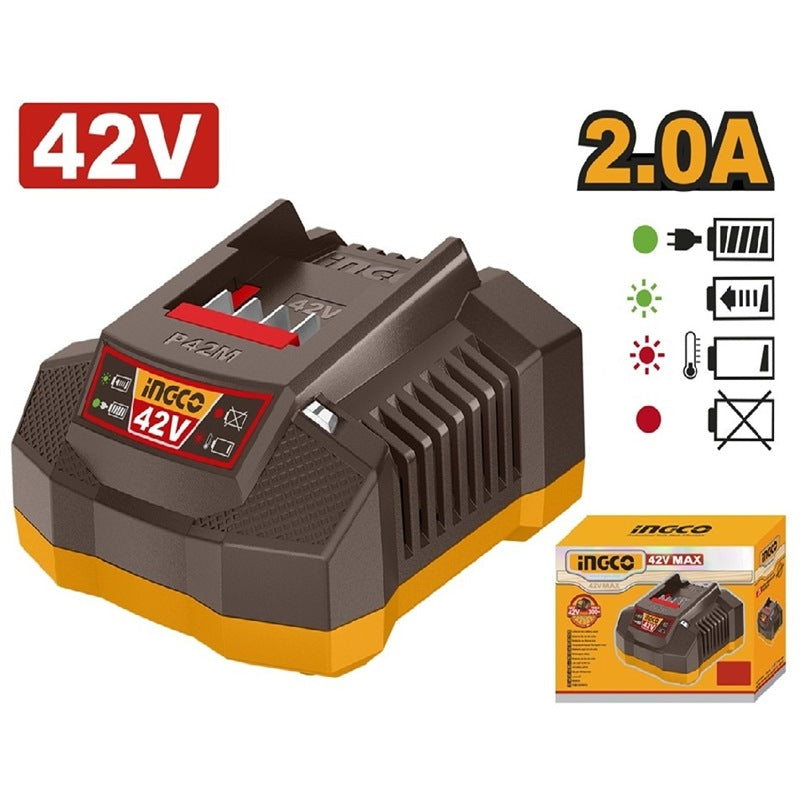 INGCO 42V 2x2.0Ah + Charger Battery Kit FBCPM20221