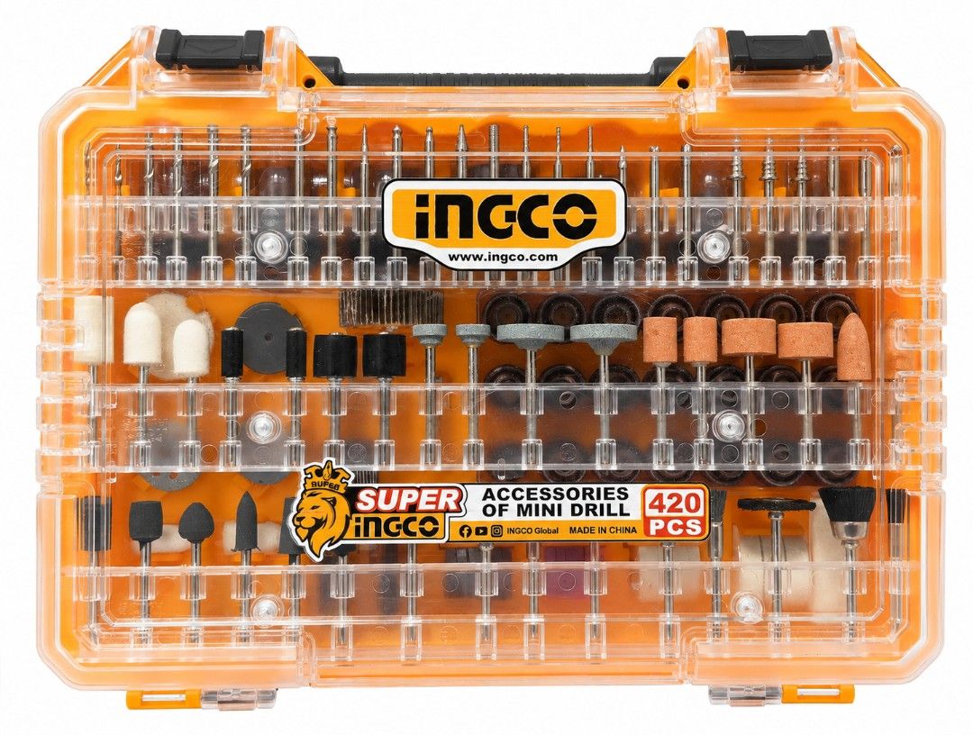 INGCO AKMG4208 420PCS Mini Drill Accessories Set
