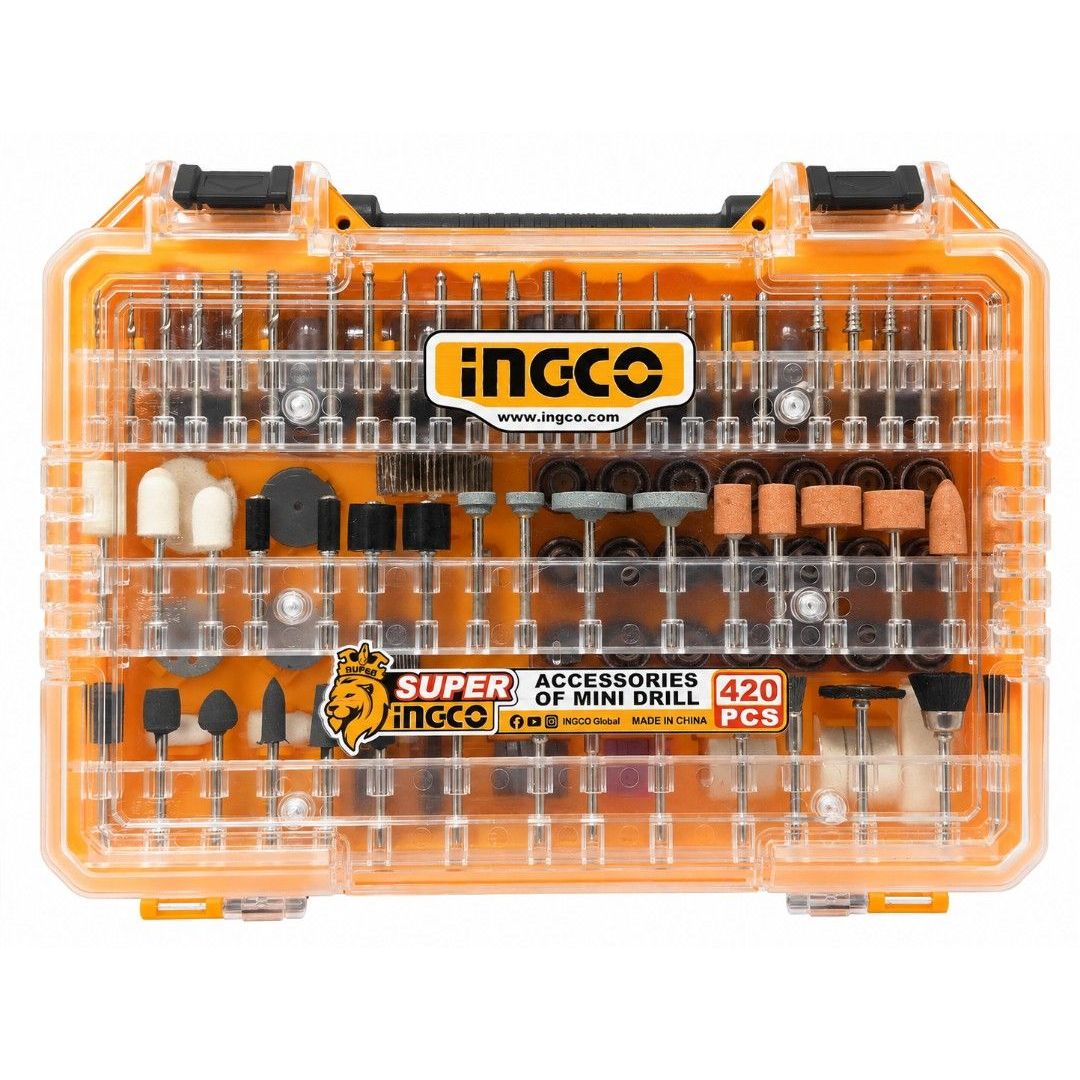 INGCO AKMG4208 420PCS Mini Drill Accessories Set