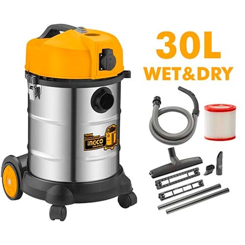 INGCO Wet & Dry Vacuum Cleaner 1400W 30L VC14301