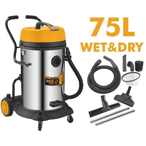 INGCO Wet & Dry Vacuum Cleaner Twin Motor 2400W 75L Tank VC24751