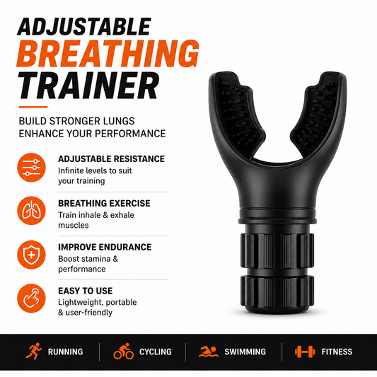 Adjustable Breathing Trainer | Respiratory Training Device | Fitness & Endurance Exercise Tool