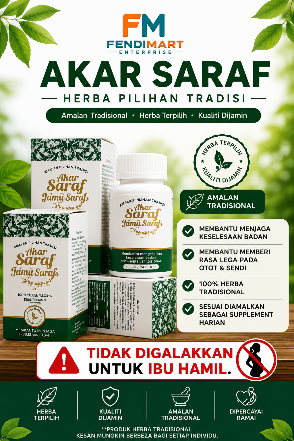 Akar Saraf Original | Herba Pilihan Ramai | Buy More to Save More with Free Delivery