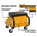 INGCO Seat Creeper with 3 Side Drawers & Front Tray HCS103