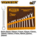 INGCO 12PCS CR-V Combination Spanner Set 6-24mm HKSPA1142