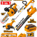 INGCO COSLI241189 20V P20S 3-Piece Garden Combo Kit – Chainsaw, Grass Trimmer & Blower with 2 × 4.0Ah Batteries