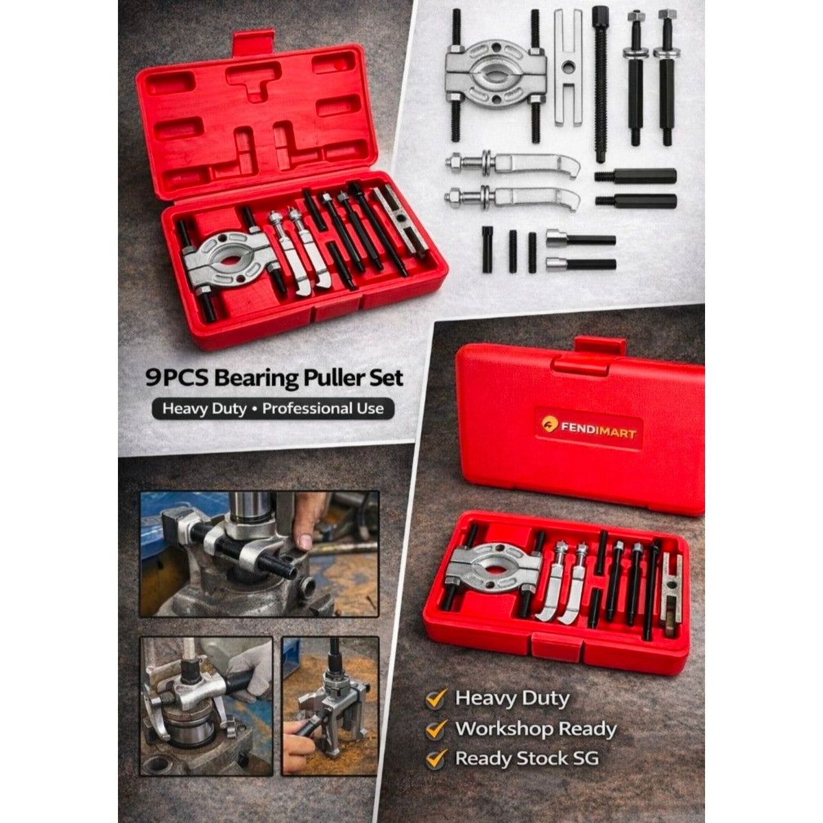 Fendimart 9PCS Bearing Puller / Wheel Bearing Removal Kit