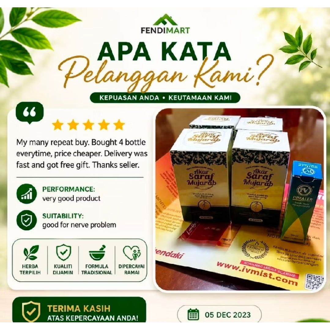 Akar Saraf Original | Herba Pilihan Ramai | Buy More to Save More with Free Delivery