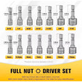 Fendimart 14-in-1 Hex Nut Driver Socket Bit Set (Metric & SAE — 1/4" Shank