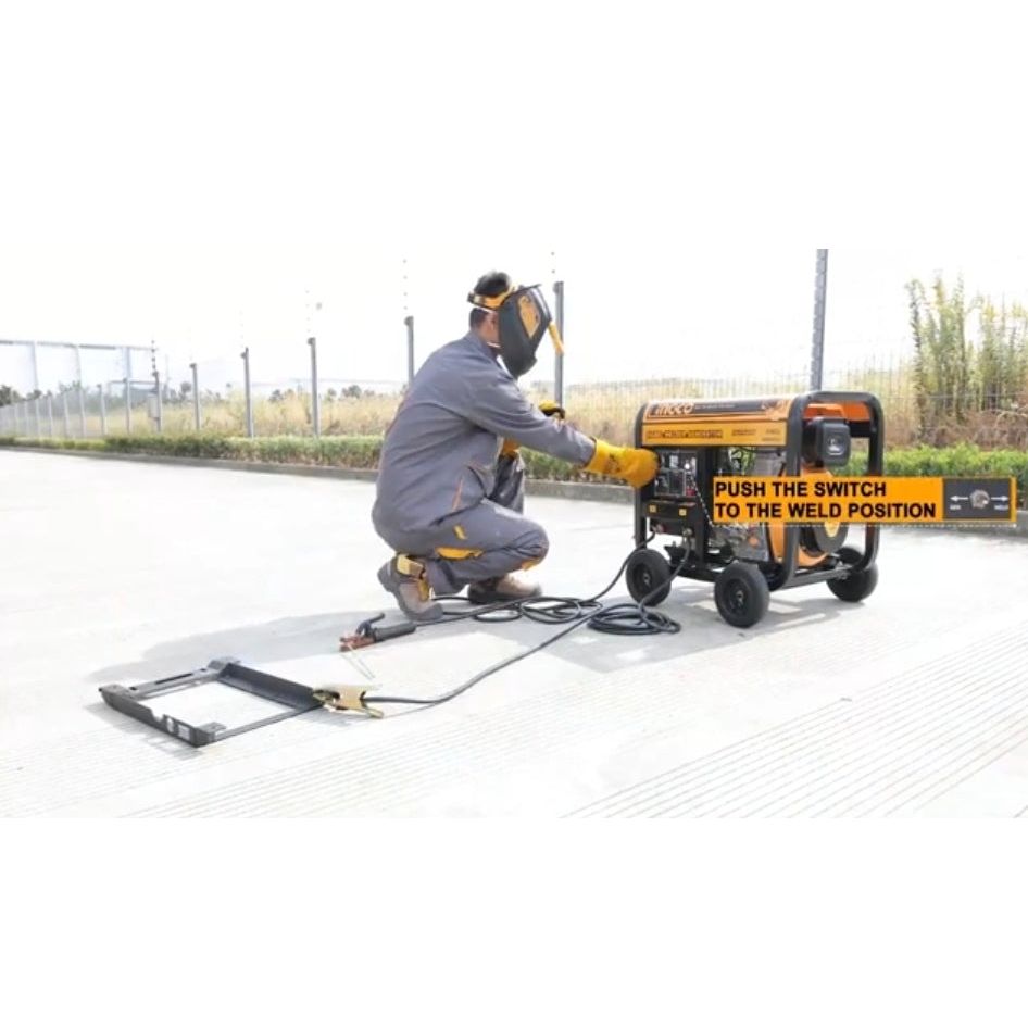 INGCO Diesel Welder & Generator Electric Start Max 180A, 4.6KW GDW65001