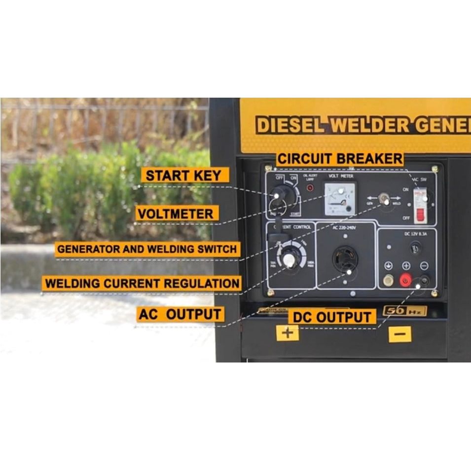 INGCO Diesel Welder & Generator Electric Start Max 180A, 4.6KW GDW65001