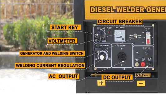 INGCO Diesel Welder & Generator Electric Start Max 180A, 4.6KW GDW65001