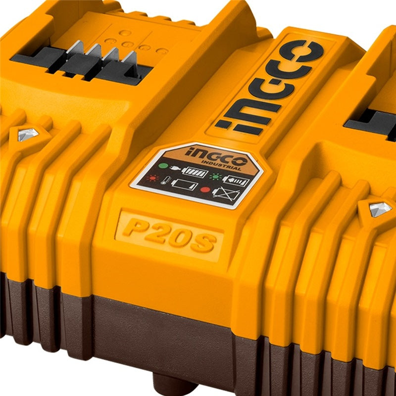 INGCO 20V Li-Ion Fast Intelligent Dual Port 4A Charger (FCLI2034)