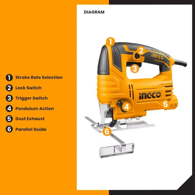 INGCO Variable Speed Jigsaw 570W JS57028