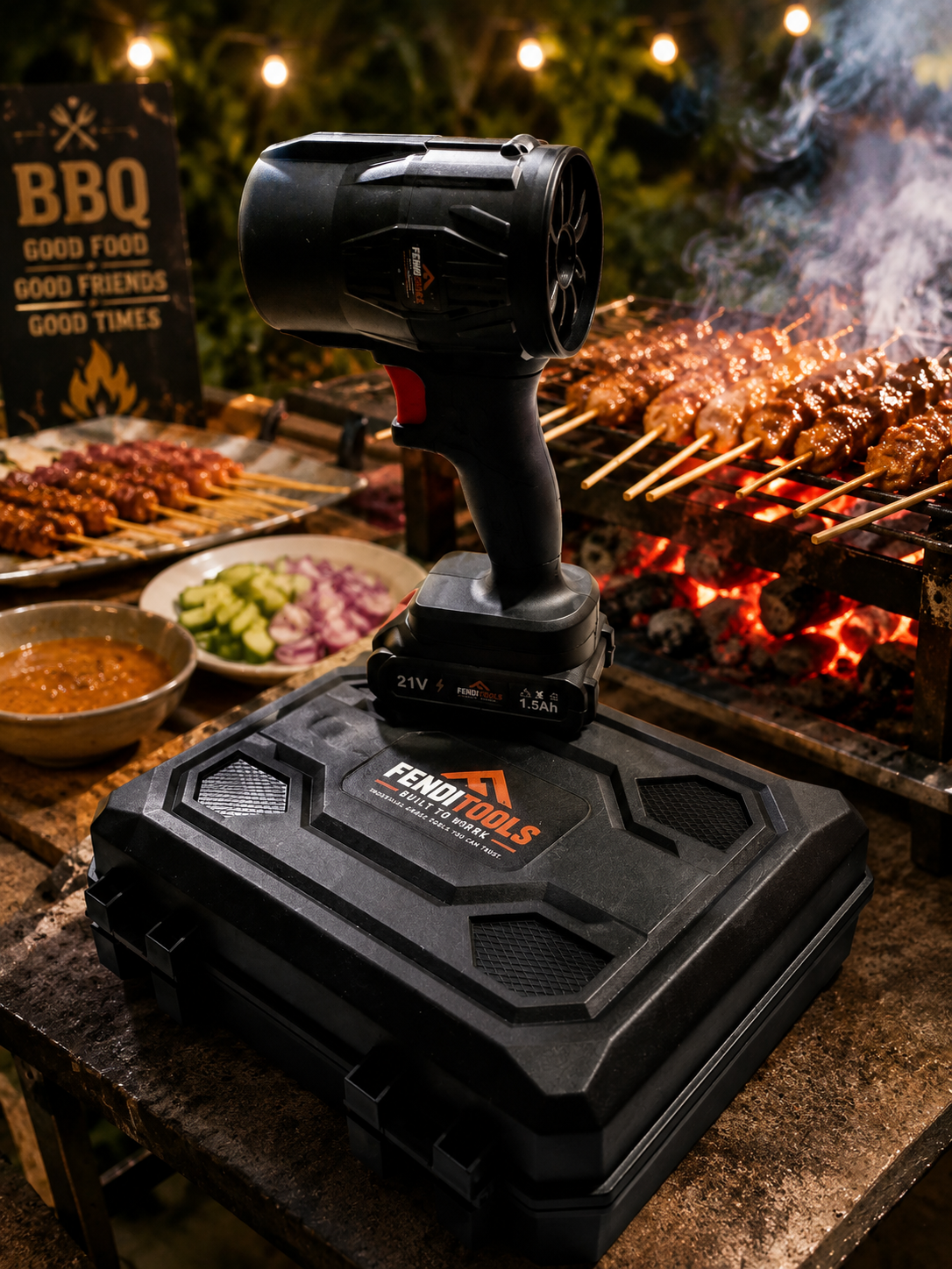 Fenditools Cordless BBQ Fire Starter & Portable Air Blower Kit
