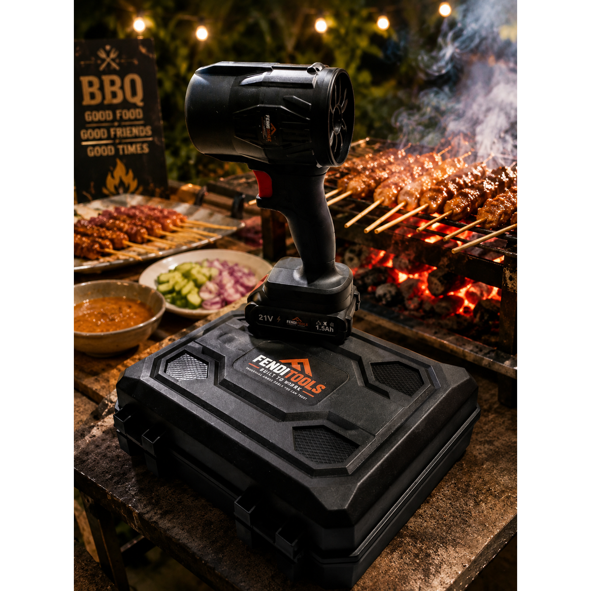 Fendimart Cordless BBQ Fire Starter & Portable Air Blower Kit