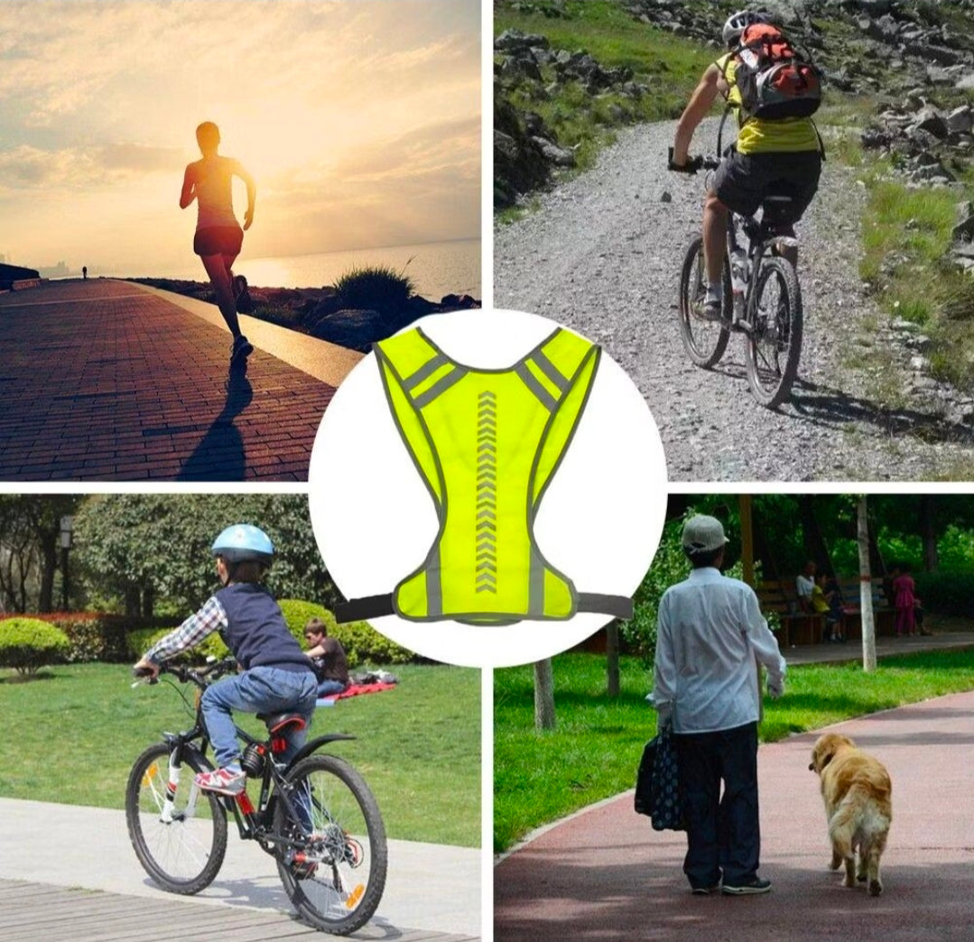 Fenditools Unisex Jogging Vest Outdoor Protective Vest Night Running Elastic Cycling Safety Reflective Sports Bicycle Harness
