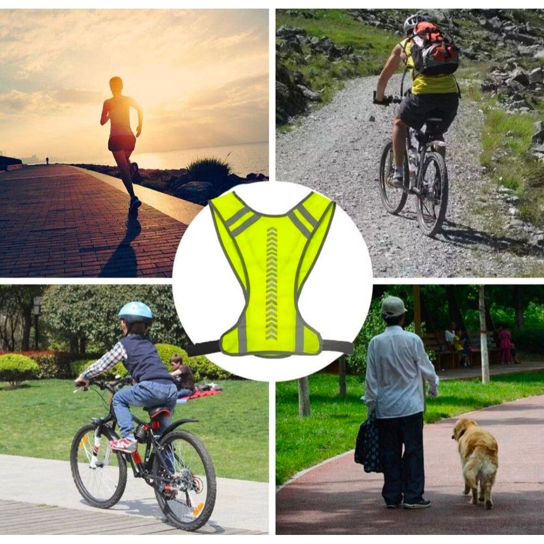 Fendimart Unisex Jogging Vest Outdoor Protective Vest Night Running Elastic Cycling Safety Reflective Sports Bicycle Harness