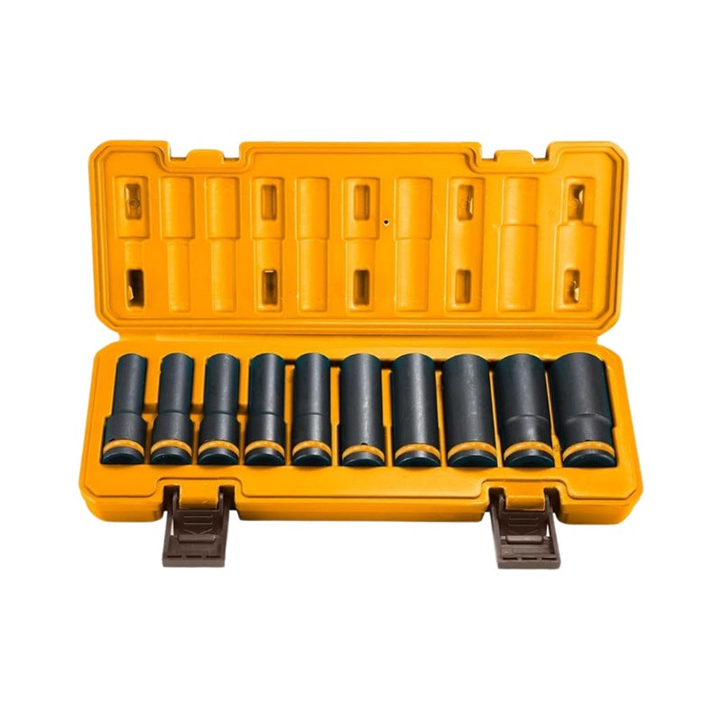 INGCO 10PCS 1/2" DR. CR-MO DEEP MPACT SOCKET SET 10-24MM HKISSD12102L