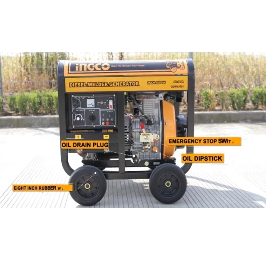 INGCO Diesel Welder & Generator Electric Start Max 180A, 4.6KW GDW65001