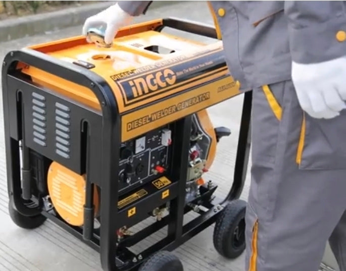 INGCO Diesel Welder & Generator Electric Start Max 180A, 4.6KW GDW65001