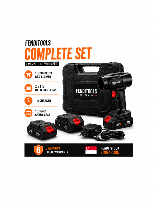 Fenditools Cordless BBQ Fire Starter & Portable Air Blower Kit