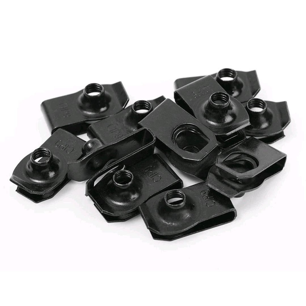 Fendimart Car Body Bolts & U-Nut Clips M6 Engine Cover Undertray Splash Shield Bumper Fender Liner Fastener Screws 10pcs