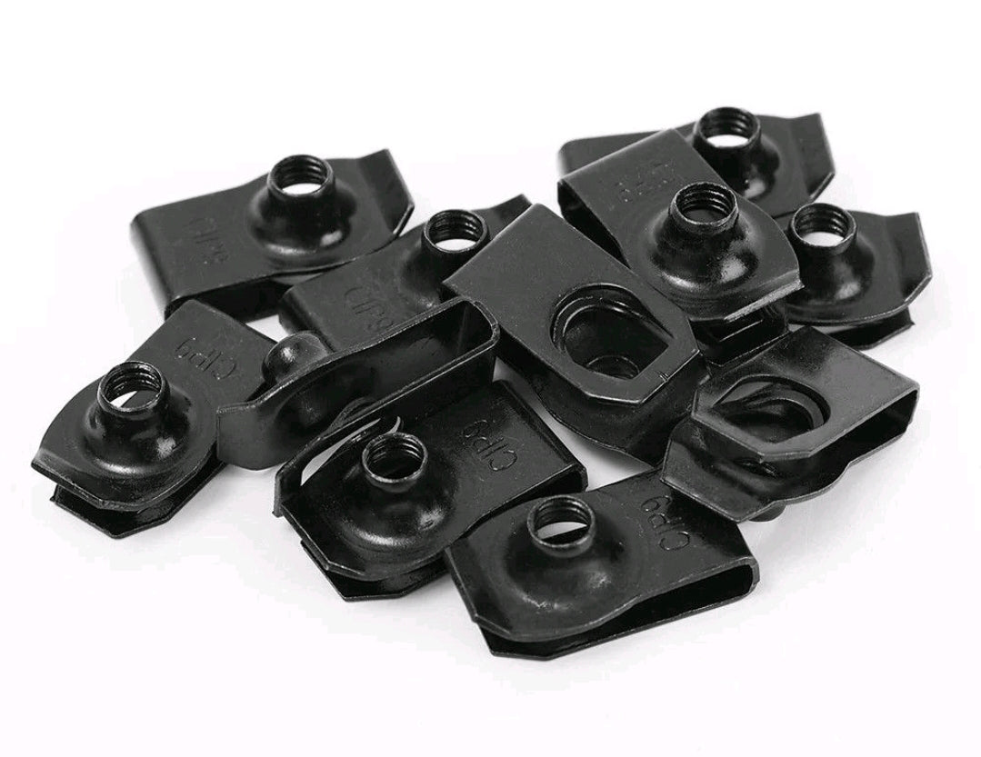 Fenditools Car Body Bolts & U-Nut Clips M6 Engine Cover Undertray Splash Shield Bumper Fender Liner Fastener Screws 10pcs