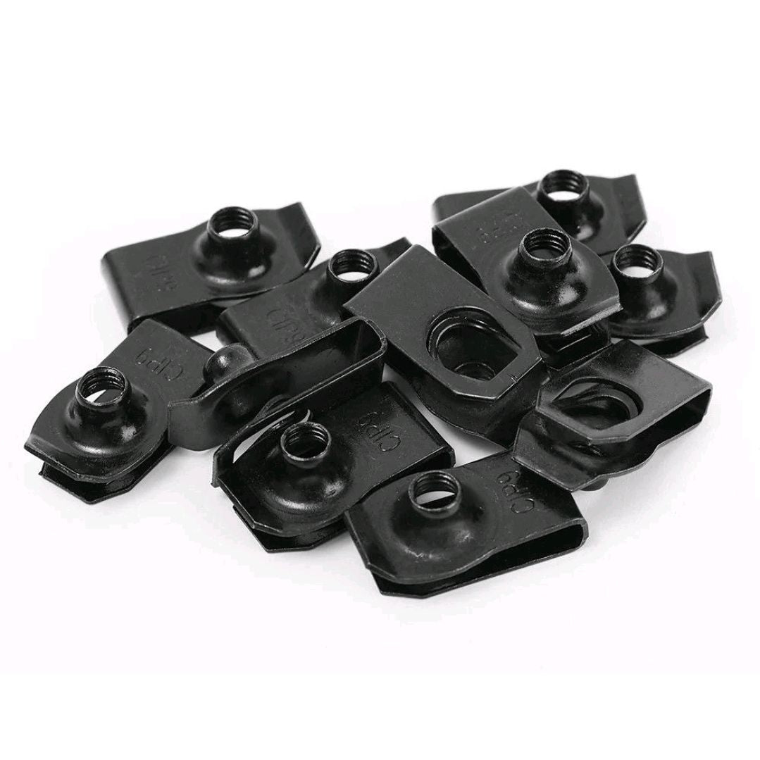 Fendimart Car Body Bolts & U-Nut Clips M6 Engine Cover Undertray Splash Shield Bumper Fender Liner Fastener Screws 10pcs