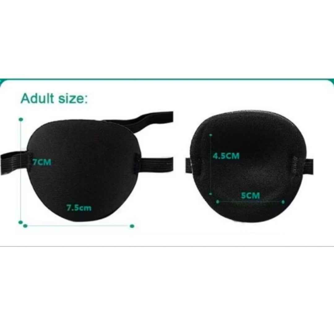 Concave Foam Eye Patch | Adjustable Elastic Strap | Fits Left & Right Eye | 2 Pcs Pack