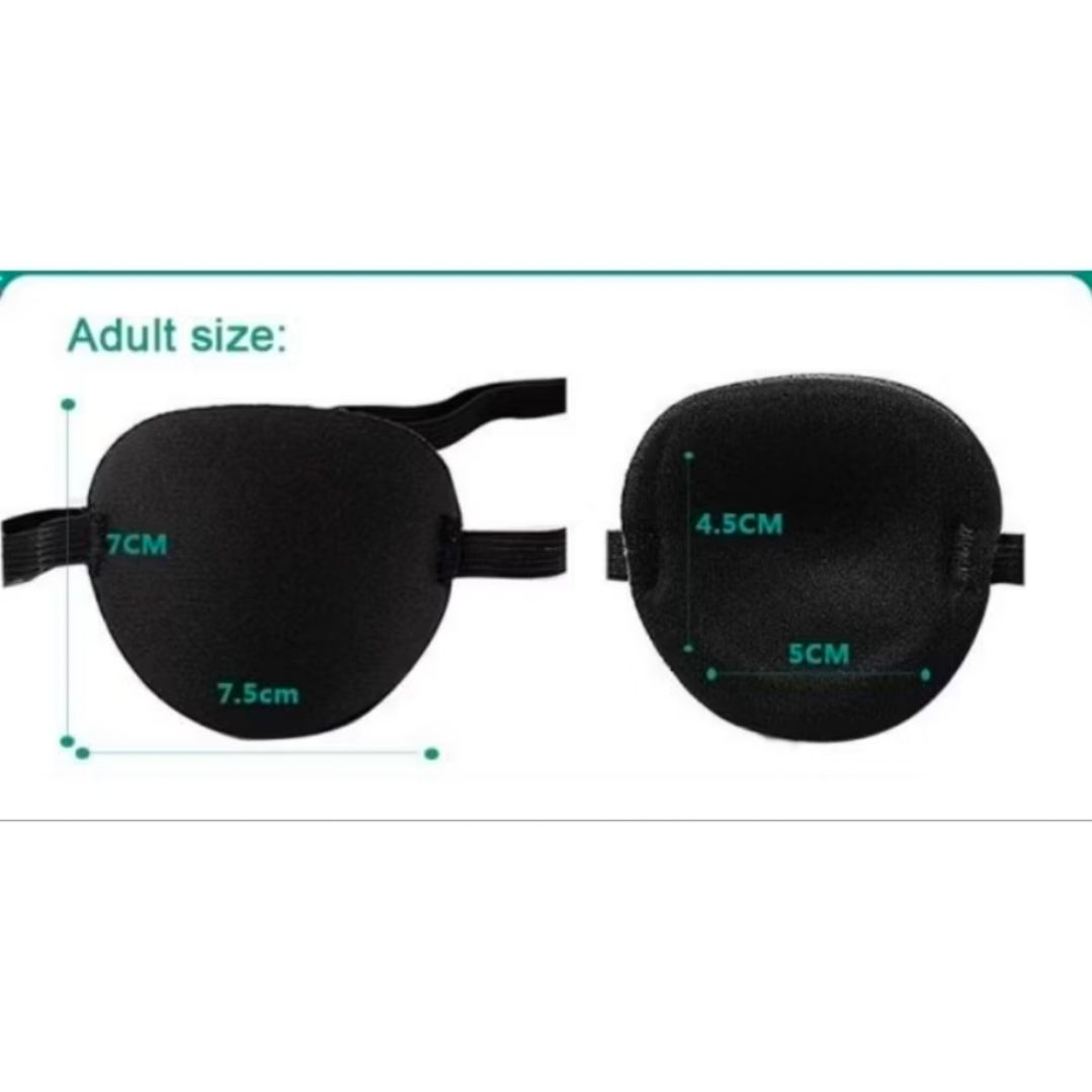 Concave Foam Eye Patch | Adjustable Elastic Strap | Fits Left & Right Eye | 2 Pcs Pack
