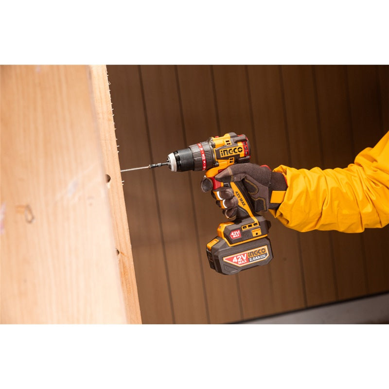 INGCO 42V BL Compact Impact Drill 69NM 1x2.0Ah + Case CIDLI42698