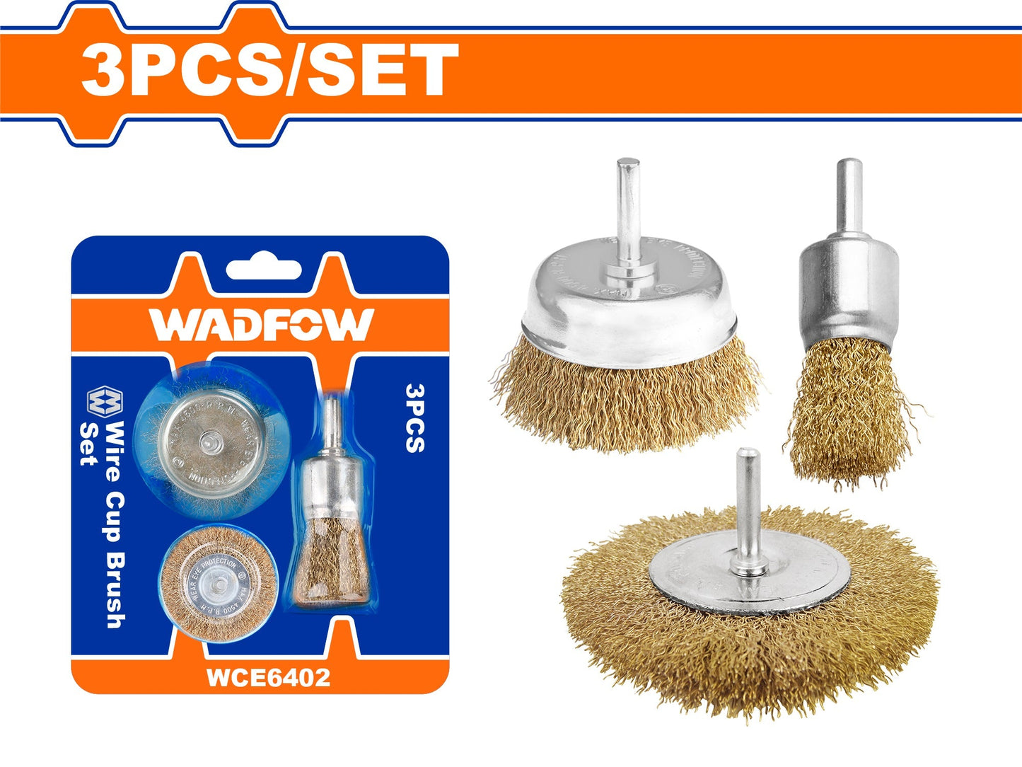 WADFOW 3 Pcs 1/4" Shank Wire Brush Set – WCE6402