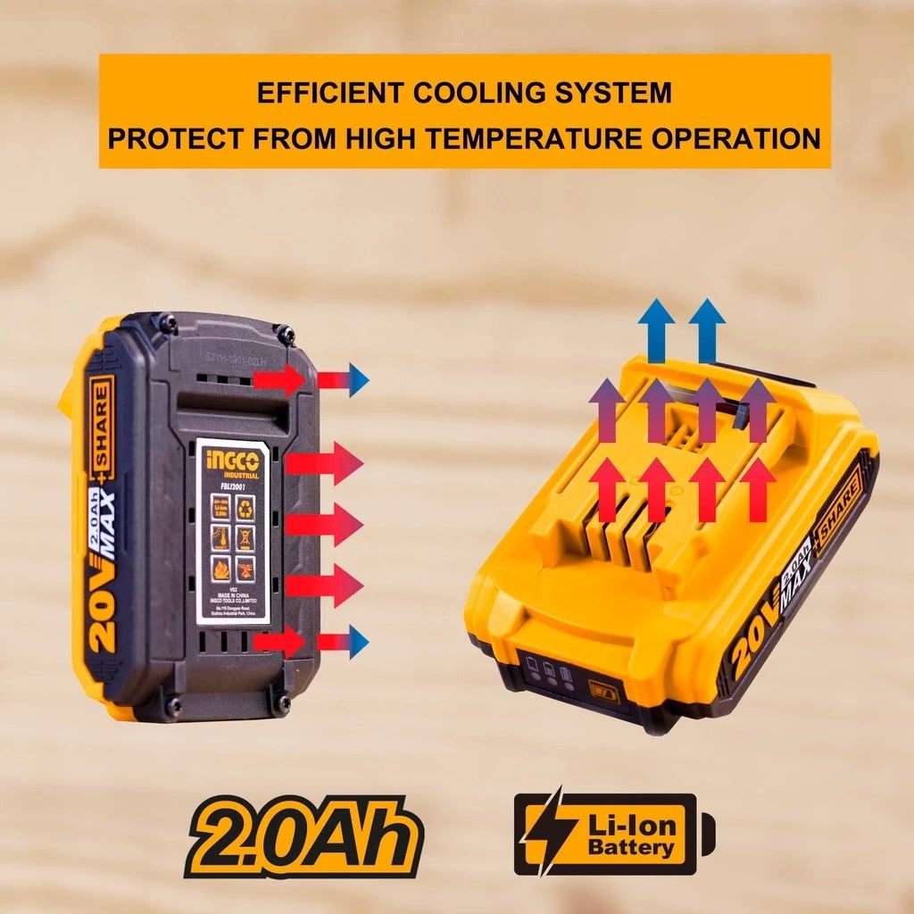INGCO 20V LI-ION 2.0AH BATTERY FBLI20011