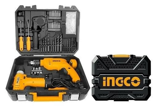 INGCO IMPACT DRILL & 12V LI-ION DRILL WITH TOOLS SET HKTHP11081