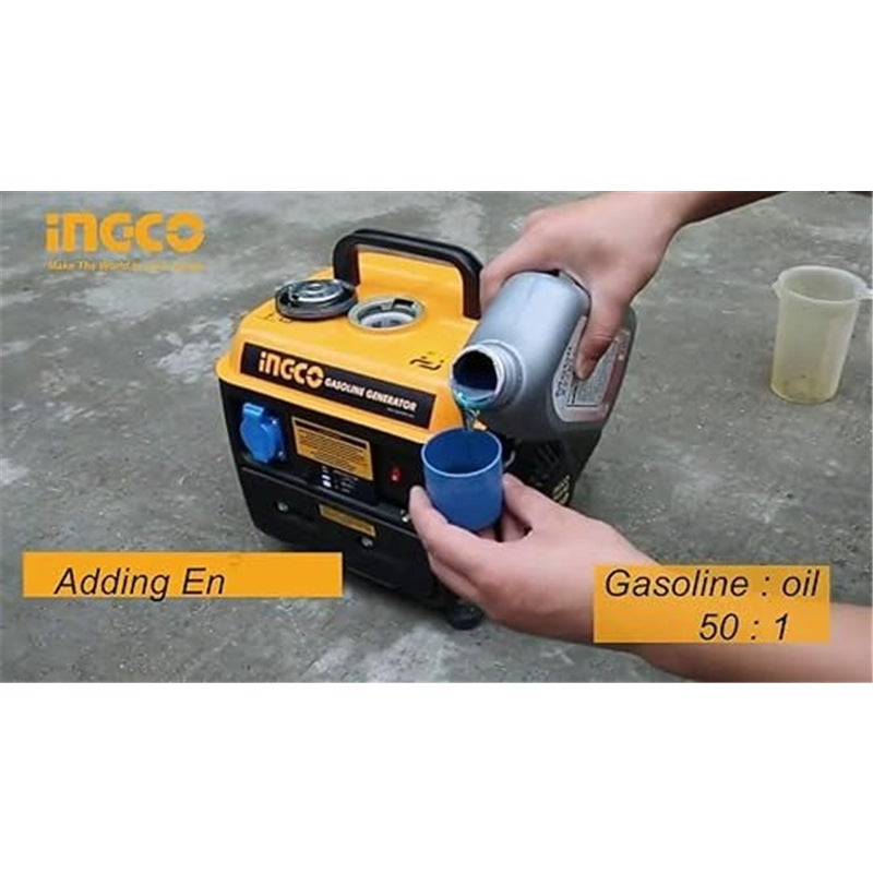 INGCO Portable 2-Stroke Gasoline Generator 800W Rated 650W GE8005