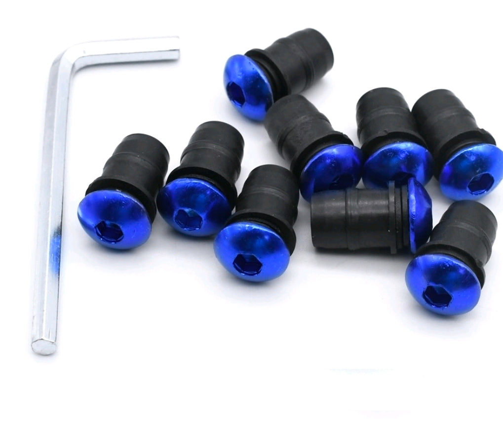 Motorcycle Windscreen Bolts & Rubber Grommets M5 x 15mm (10pcs)