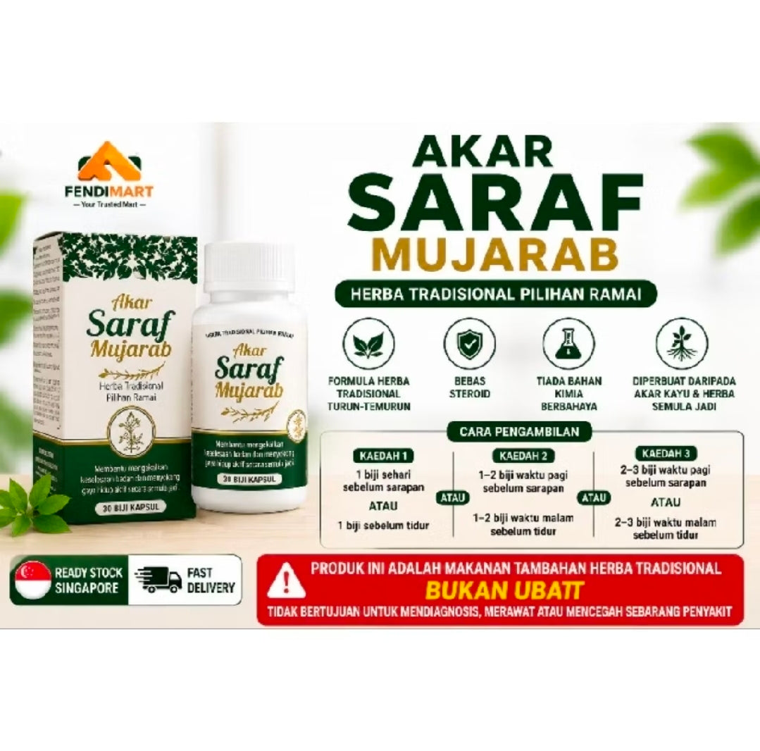 Akar Saraf Original | Herba Pilihan Ramai | Ready Stock SG 🇸🇬