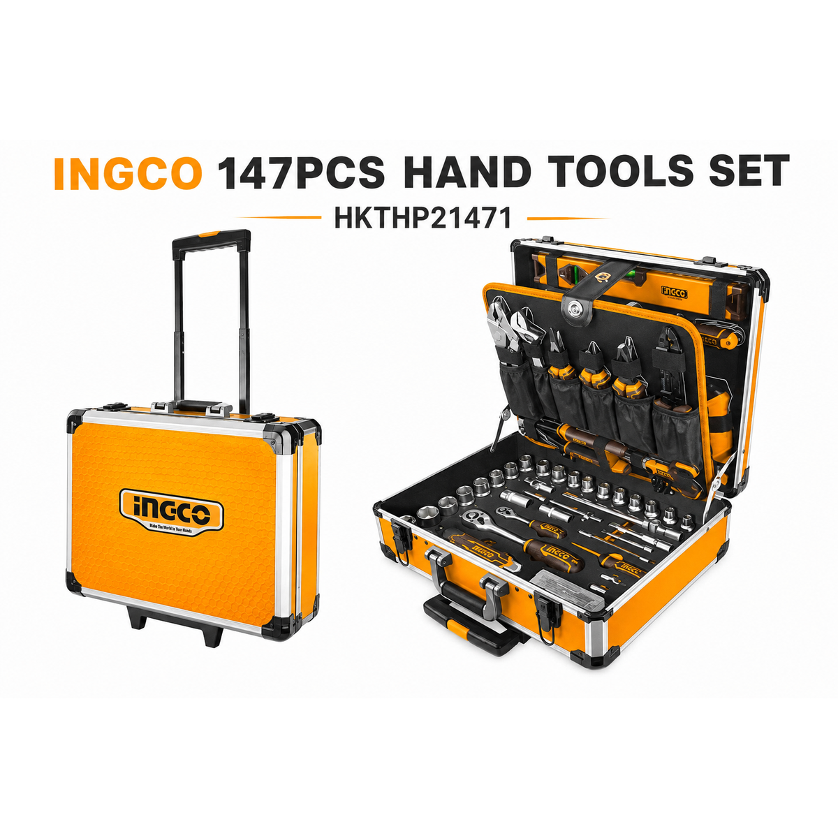 INGCO 147PCS HAND TOOLS SET
Model: HKTHP21471