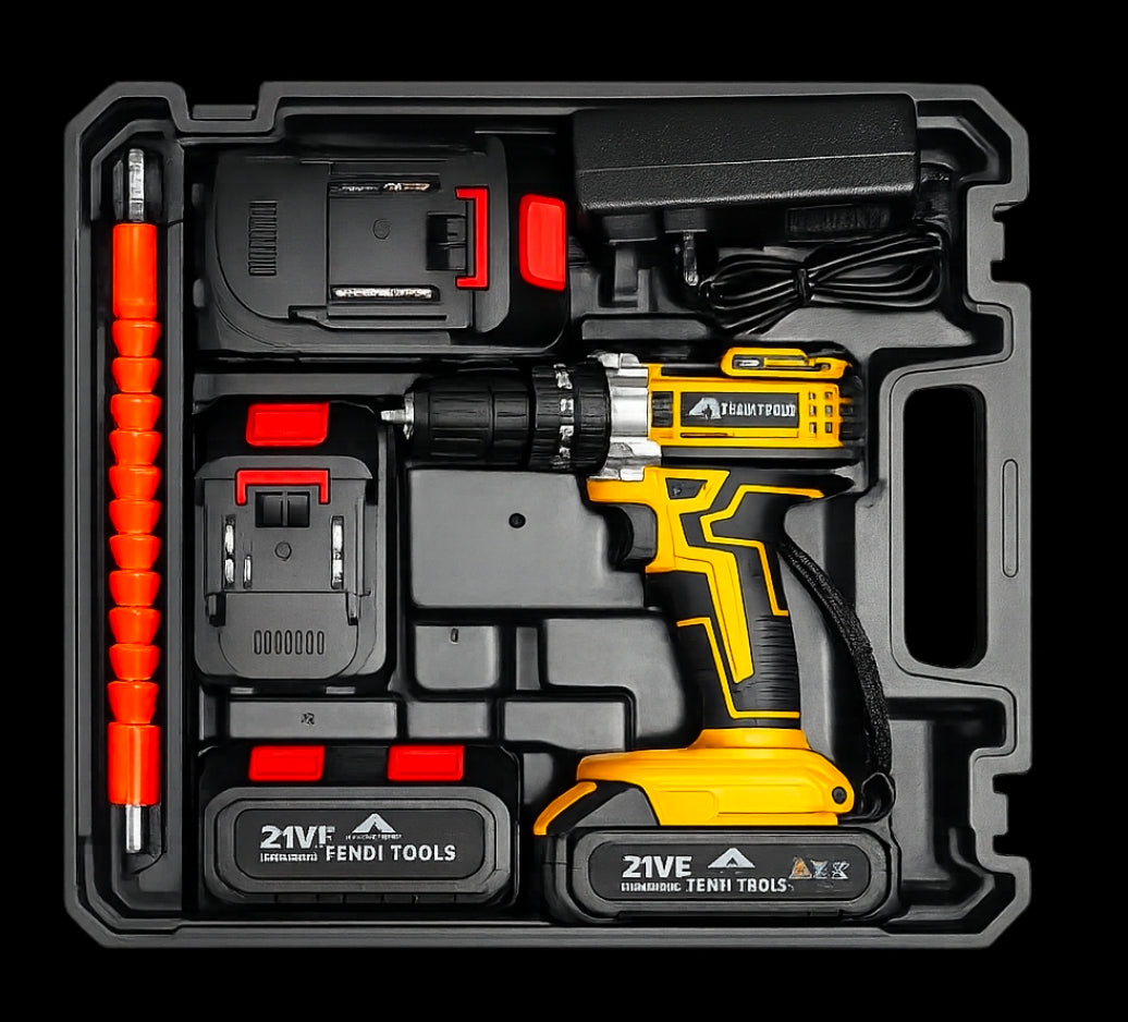 FENDITOOLS 21V Cordless Drill Driver 10mm | 30Nm Torque | 24PCS Accessories Kit