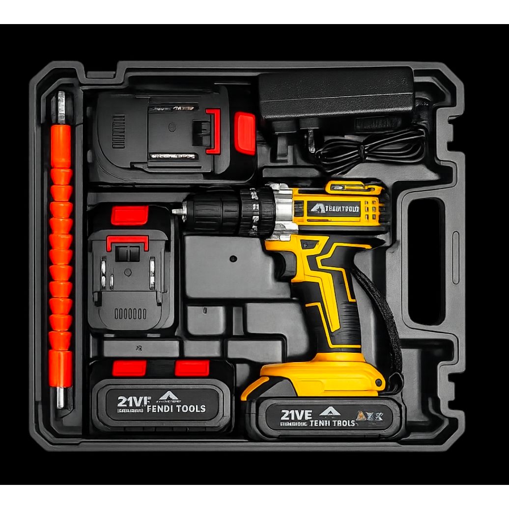 Fendimart 21V Cordless Drill Driver 10mm | 30Nm Torque | 24-Piece Accessories Kit