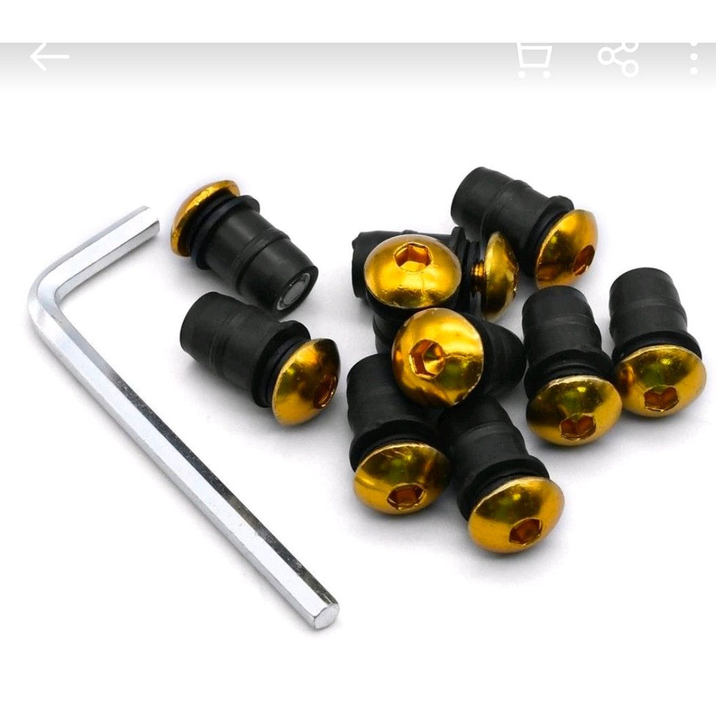 Motorcycle Windscreen Bolts & Rubber Grommets M5 x 15mm (10pcs)