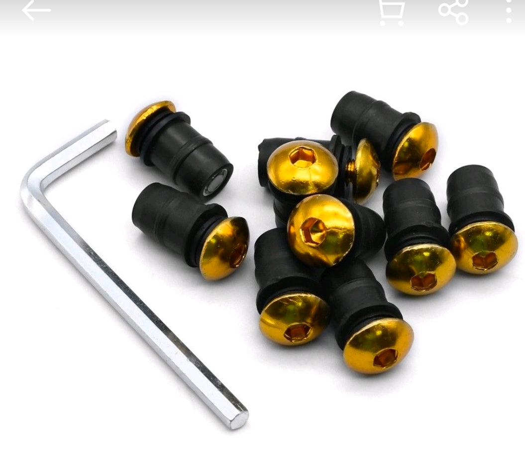 Motorcycle Windscreen Bolts & Rubber Grommets M5 x 15mm (10pcs)