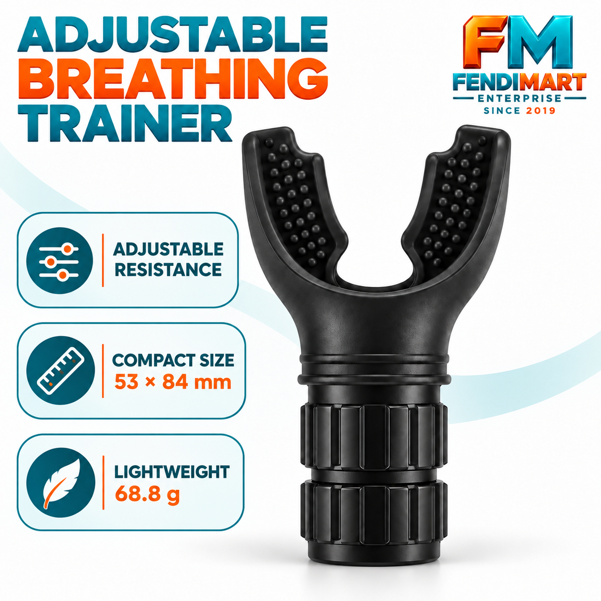 Adjustable Breathing Trainer | Respiratory Training Device | Fitness & Endurance Exercise Tool