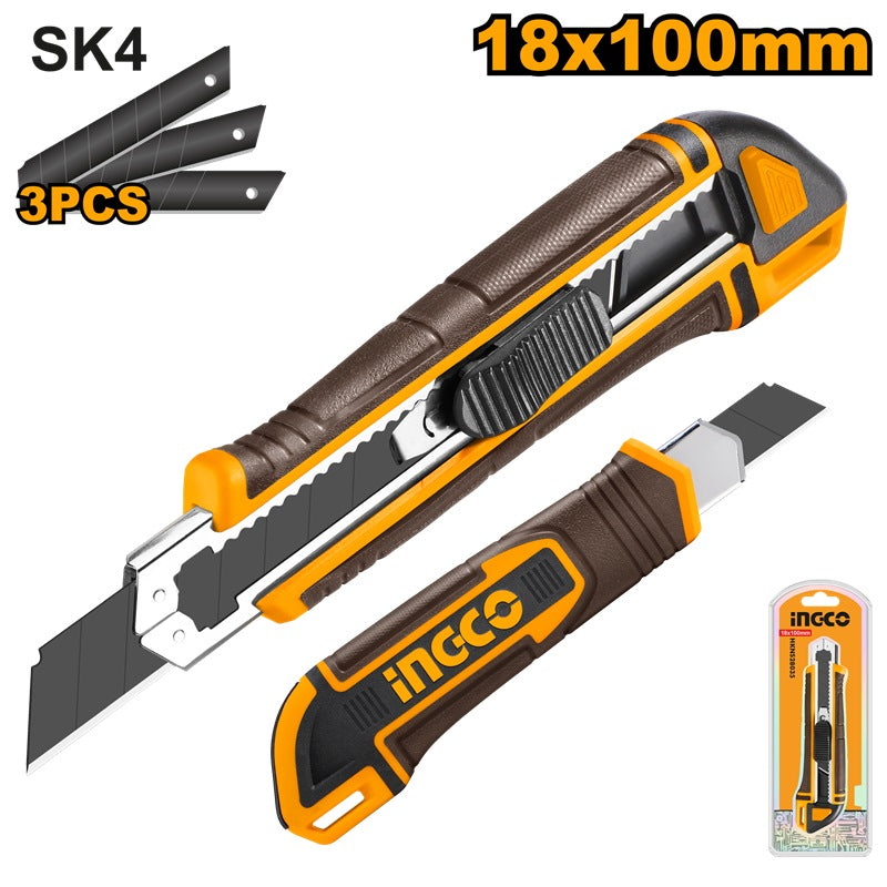 INGCO Snap Off Blade Knife W/3PCS SK5 18MM Blade HKNS28035