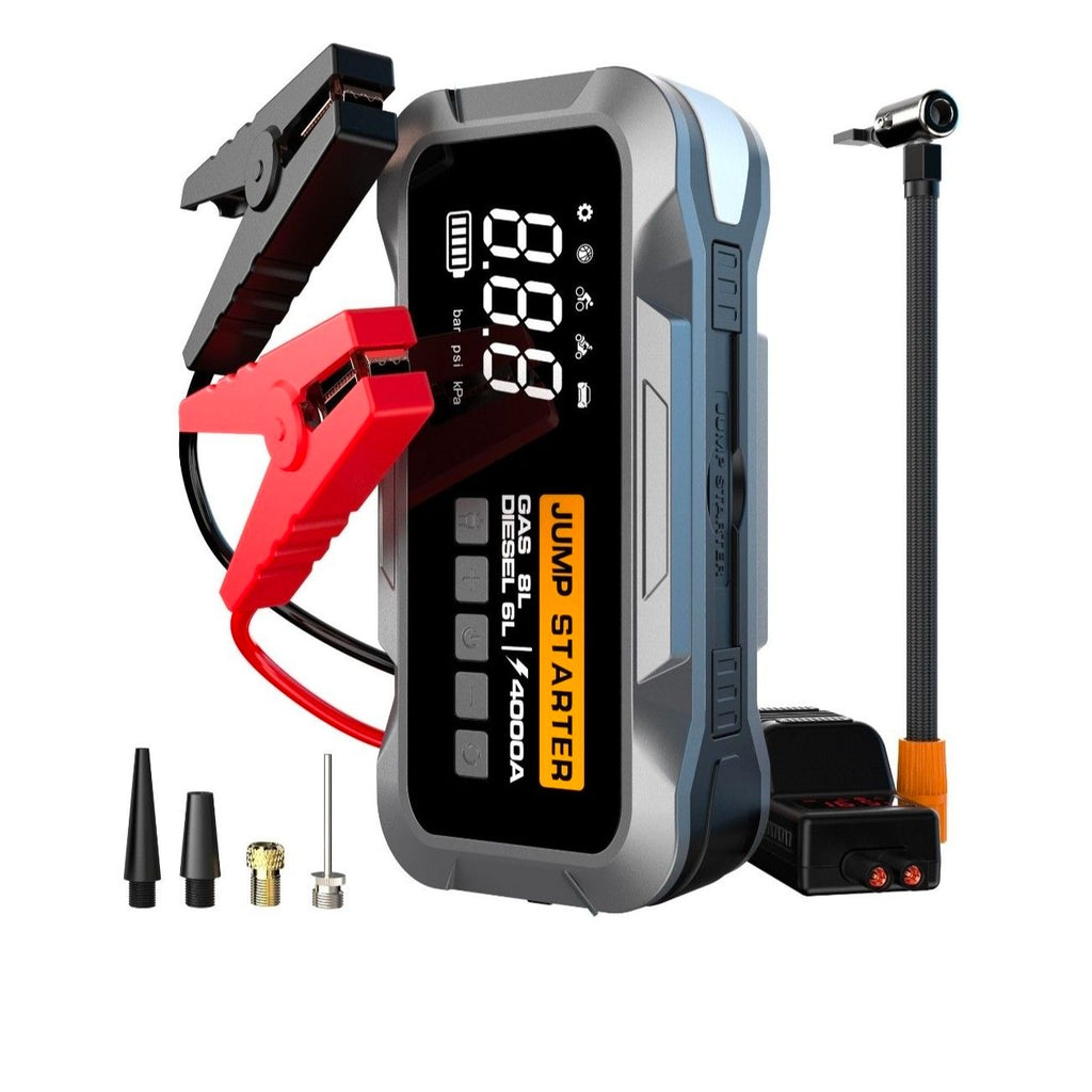 Fendimart All-in-One Car Emergency Kit - Jump Starter, Air Compressor & Power Bank